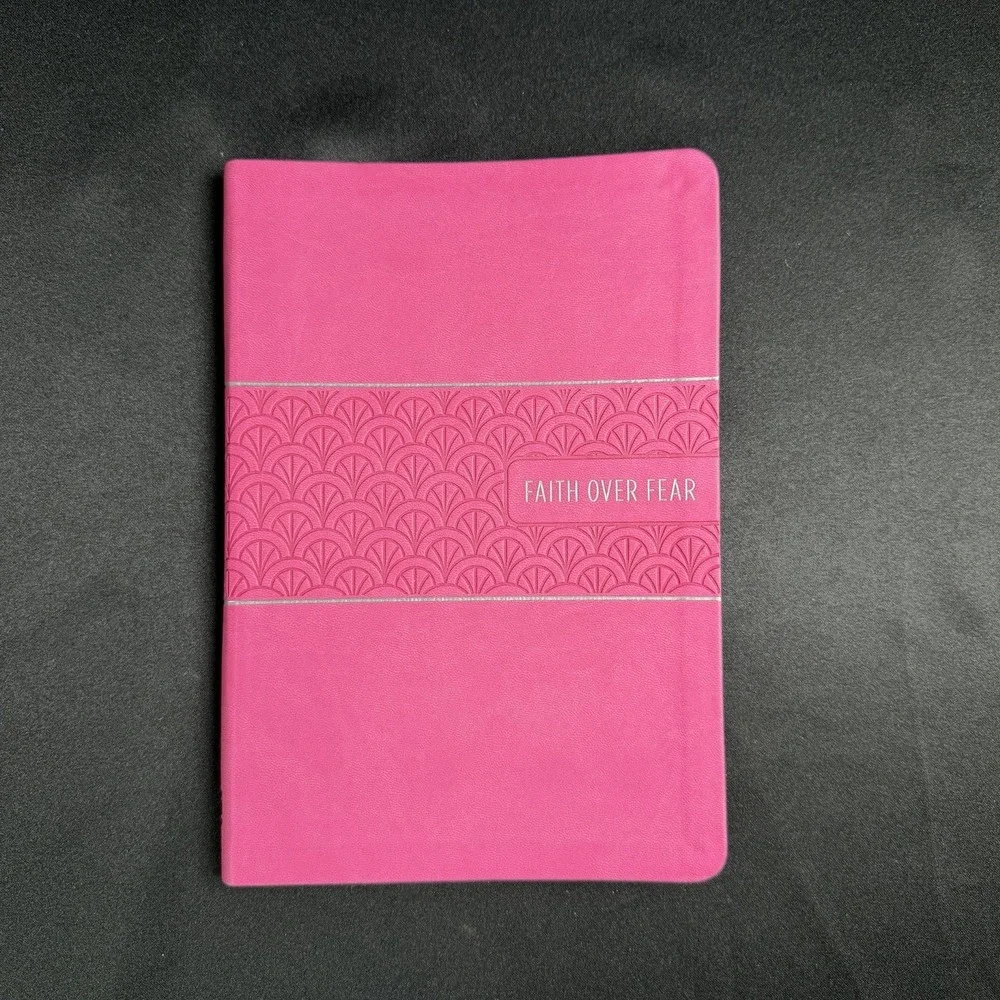New NIV Pink Faith Over Fear Devotional Journal Leathersoft Guided Writing